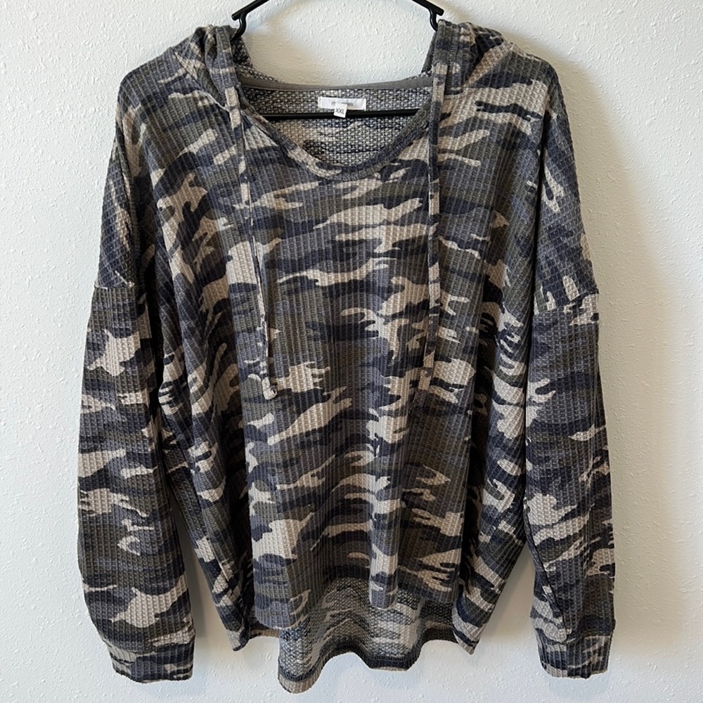 Maurices waffle knit top with hood